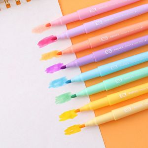 Mini <span class=keywords><strong>Highlighter</strong></span> bút văn phòng phẩm thiết lập dễ thương huỳnh quang đánh dấu với bàn chải phẳng tip 6 màu sắc cho các trường học sử dụng lấy cảm hứng từ kem - Product Image 4
