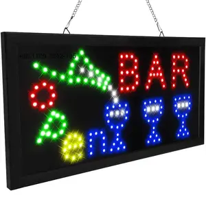 Led Neon Sign 3D Art Decor Neon Signs for Business Shop, Restaurant, Bar, Light Up Letters Open Bar