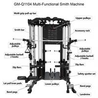 Machine Smith multifonctionnelle avec poulie à câble, pile de poids et panneau de guidage d'exercices – Équipement de fitness commercial pour salle de sport