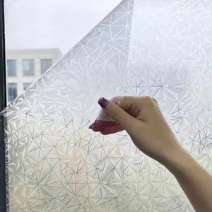 Effet 3D flou Trainglur emossed Cling Static Window FIlm Protection de la vie privée - Product Image 3