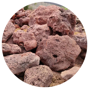 حجر بركاني كبير الحجم أسود وأحمر وبني، حجر لافا للمناظر الطبيعية لتزيين الحدائق - Product Image 1