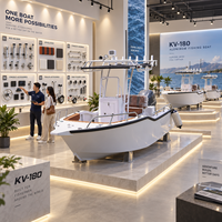 Bateau de pêche à console centrale en aluminium de 18 pieds de haute qualité avec support de canne à pêche et peinture de coque, bateaux de travail à vendre