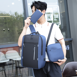Mochila de nailon de la marca <span class=keywords><strong>Keifi</strong></span>, nueva, de alta calidad, con puerto USB para computadora portátil, juego de tres mochilas escolares de ocio, venta al por mayor. - Product Image 3
