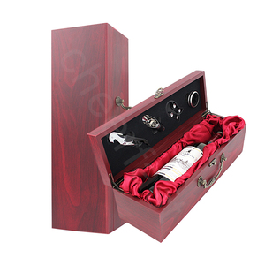 Cheerfast-Soporte decorativo <span class=keywords><strong>de</strong></span> <span class=keywords><strong>madera</strong></span> MDF para botella <span class=keywords><strong>de</strong></span> vino, caja <span class=keywords><strong>de</strong></span> regalo reutilizable, color rojo, venta al por mayor - Product Image 5