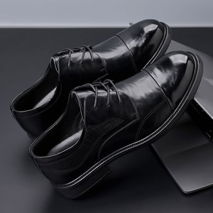 Nouvelles chaussures décontractées respirantes pour hommes, modèle printemps, chaussures habillées en cuir, chaussures en cuir véritable pour hommes style britannique - Product Image 2