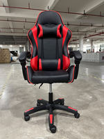 Chaise élévatrice ergonomique en cuir synthétique de style course Chaise de jeu de haute qualité Repose-pieds rotatif Ascenseur à gaz à 2 étages Utilisation commerciale