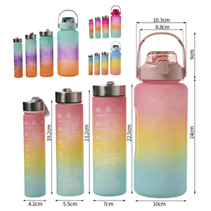 ขวดน้ำพลาสติกไล่สีแบบพกพา ขนาด 2000 มล. (2 ลิตร) ชุด 4 ชิ้น ขายส่ง สำหรับแคมป์ปิ้ง - Product Image 1