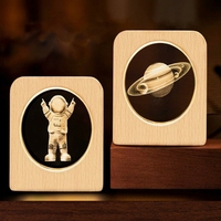 Boule de cristal vierge en gros, veilleuse en verre personnalisable avec gravure laser et base en bois
