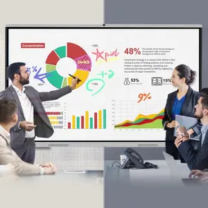 Touchscreen Smart Interactieve Whiteboard Board Design Anti Glare Glas 2023 Nieuwe Note 3 Whiteboard Software 65 Inch 20 Punten