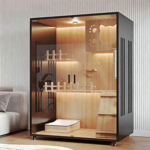 Nouveauté, enclos pour chat en bois massif de luxe, grande <span class=keywords><strong>cage</strong></span> moderne pour chat, mobilier pour chat d'intérieur, prêt pour l'hiver, écologique - Product Image 6