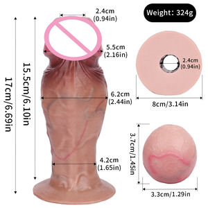 FAAK 6.7 "Silicone ovopositore Dildo Tunnel cavo con 5 uova per adulti massaggio anale palle di masturbazione - Product Image 6