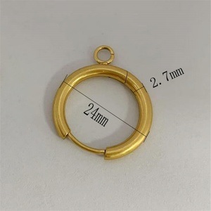 50% off Ready to Ship Earring Accessories Gold Plated Stainless Steel DIY Personalized Jewelry Hoop Earrings for Women - Product Image 4