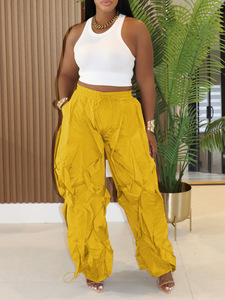 <span class=keywords><strong>Pantalon</strong></span> Harem Plissé Ample et Décontracté Taille Haute pour <span class=keywords><strong>Femme</strong></span> avec Cordon de Serrage – Tendance - Product Image 3
