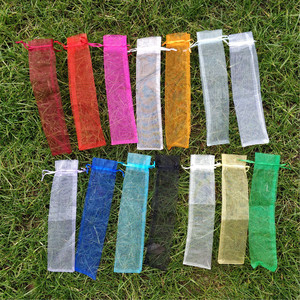 Sacs cadeaux en organza à cordon de serrage 6*26CM, pochettes verticales transparentes avec ruban, personnalisables avec logo, pour mariage - Vente en gros - Product Image 5