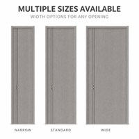 Porte intérieure moderne en PVC gris clair à panneaux rainurés avec détail en losanges entrelacés, finition mate pour chambre et appartement