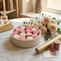 Bougie parfumée de luxe à combustion longue durée en forme de fleur, faite à la main, en cire de soja, dans un grand bol, pour la décoration de la maison, cadeau