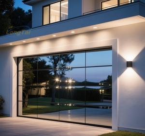 LongTai Design moderne <span class=keywords><strong>porte</strong></span> <span class=keywords><strong>de</strong></span> <span class=keywords><strong>Garage</strong></span> en verre sans cadre miroir réfléchissant intégration sans couture pour Villas <span class=keywords><strong>de</strong></span> luxe en alliage d'aluminium - Product Image 4