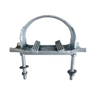 Pince de fixation pour poteau en acier au carbone galvanisé à chaud, type à deux boulons, avec surface résistante aux intempéries, pour la pose de lignes aériennes