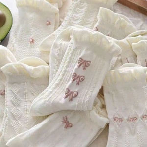 Fashion White Lace Mid-tube <b>Socks</b> – Spring Autumn Thin Cute Female Stockings Women Ankle <b>Socks</b> Custom Knit <b>Socks</b> - Product Image 5