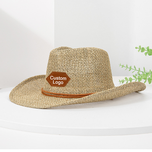 Nouveau style 2026 – Chapeau de cowboy en paille respirant avec logo personnalisé – Chapeau de soleil western - Product Image 2