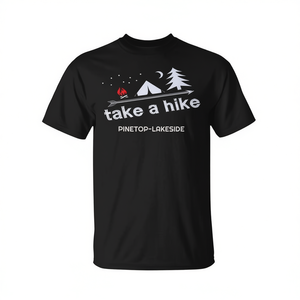 Take A Hike Pinetop Lakeside Az T-shirt unisexe à manches courtes et col rond, design d'aventure en plein air - Product Image 2