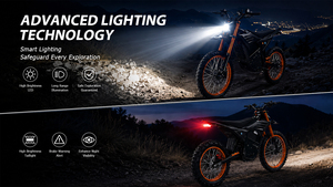 Moto électrique tout-terrain K2 72V 2000W ODM pour adultes, <span class=keywords><strong>Enduro</strong></span> CE 65km/h, 3 vitesses, moto électrique tout-terrain, moto, vélo - Product Image 4