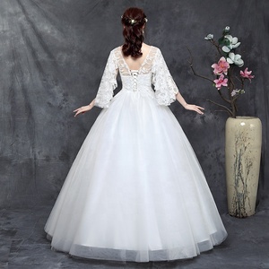 <span class=keywords><strong>2022</strong></span> automne et hiver nouvelle grande taille <span class=keywords><strong>femme</strong></span> robe de mariée un mot épaule longueur robe robes de mariage pour les femmes - Product Image 4
