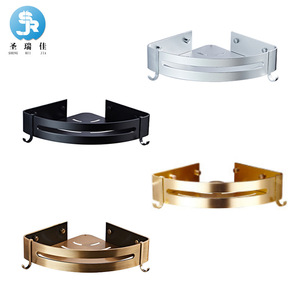 Étagère triangulaire simple en aluminium spatial Saint Ruijia, sans perçage, pour salle de bain et cuisine, noir, or, argent, bronze - Product Image 1