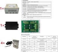 Sensor de Celda de Carga para Tanque de Pesaje LCLY-B03, Kit de 1T, 2T, 3T, 5T con Caja de Conexiones e Indicador
