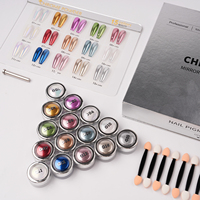 Nouveau design 15 couleurs de poudre chromée pour ongles avec boîte d'emballage