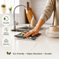 Lot de chiffons à vaisselle suédois biodégradables à base de plantes, 70% cellulose, 30% coton, absorbants, séchage rapide, éponges en cellulose