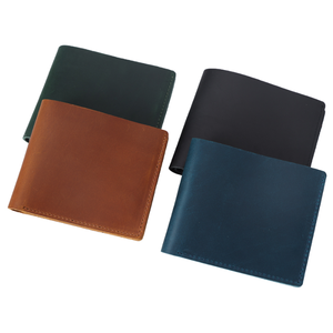 Portefeuille fin pour homme en cuir véritable, minimaliste, court, pour un usage quotidien, disponible en noir, brun, bleu, vert - Product Image 4