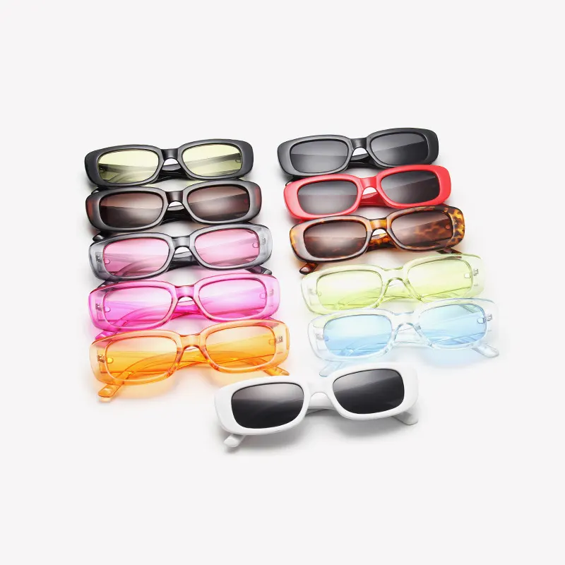 Classic Retro Sunglasses Women Brand Design Vintage Rectangle Female Clear Blue Pink Green Lens Eyewear UV400 Sun Glasses
