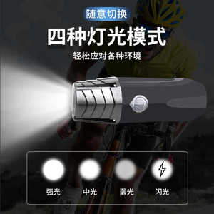 Luz Delantera para Bicicleta LED Recargable por USB, Resistente al Agua IPX4, Luz para Ciclismo con 4 Modos, Cuerpo de Plástico - Product Image 2