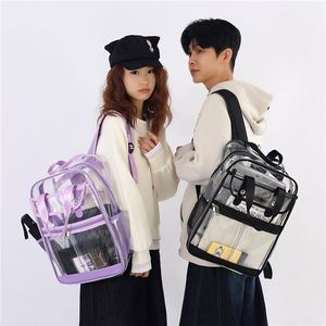 กระเป๋าเป้พีวีซีแบบใส Unisex ขนาดใหญ่ สำหรับนักเรียน กันน้ำ - Product Image 6