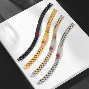 Jam Tangan Simbol Medis Baja Tahan Karat Lapis Emas 18K Gaya Eropa Amerika untuk Unisex, Gaya Korea, Baja Titanium Modis - Product Image 2