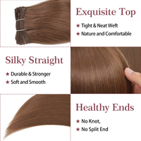 Extensions de cheveux naturels lisses comme des baguettes, fibres synthétiques Yaki super longues pour tissage, pleine densité jusqu'aux pointes