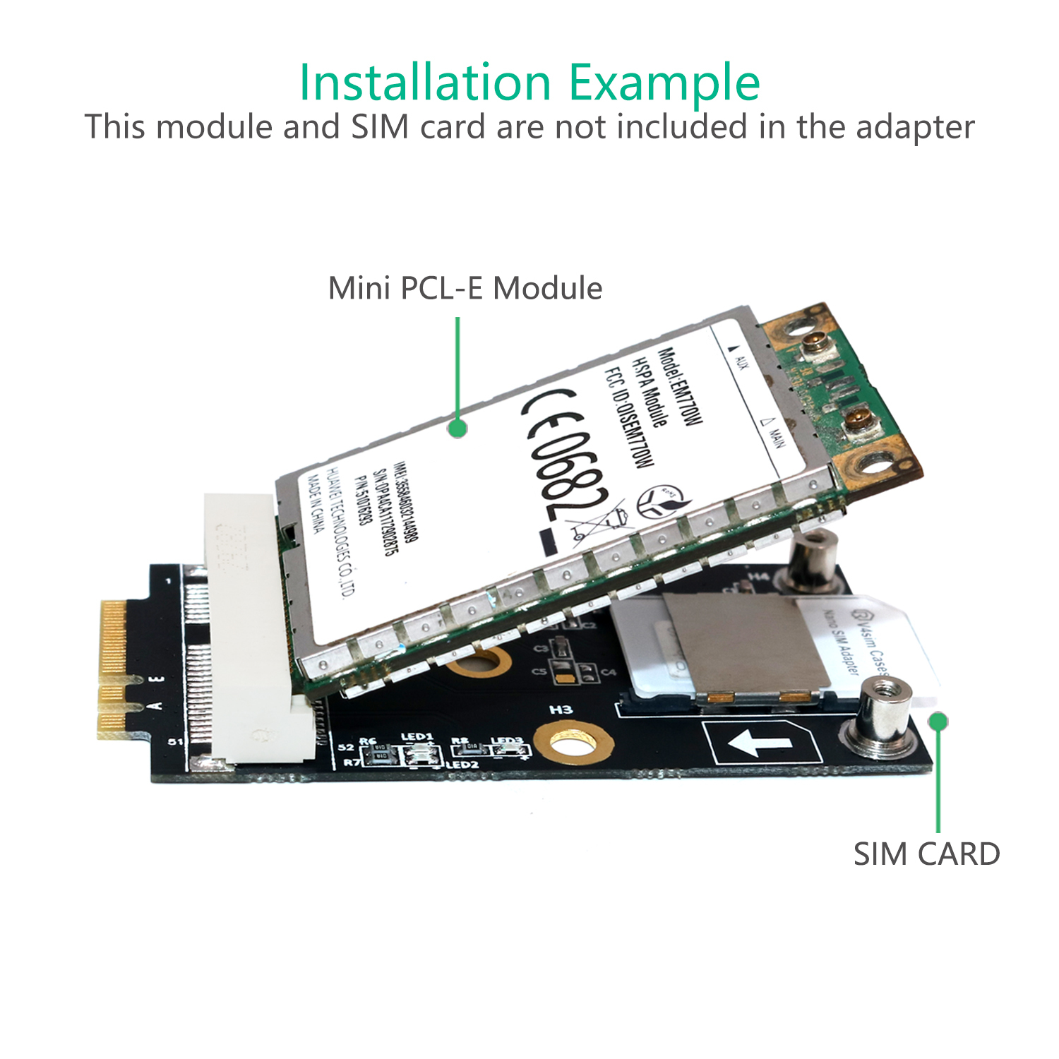 ASHATA Carte WiFi 1200 Mbps Bi-bande NGFF M.2 - Qualcomm QCNFA344A Bluetooth + WiFi AC Pour PC Portable