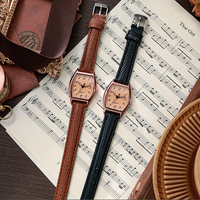 Jam Tangan Wanita Quartz Gaya Retro Digital Baru dengan Tali Akrilik Berbentuk Laras dari Paduan Logam
