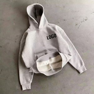 2026 New Men's Woven Unlined Eco-Friendly Spring Pullover <b>Hoodie</b> Solid Color Custom Logo Casual Sweatshirt ODM USA Wholesale - Product Image 3