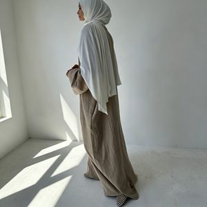 Elegante Abito Abaya Modesto a Vestibilità Ampia con Maniche Larghe, Stile Dubai per <span class=keywords><strong>Donne</strong></span> Musulmane, Outfit Hijab per Uso Quotidiano - Product Image 5