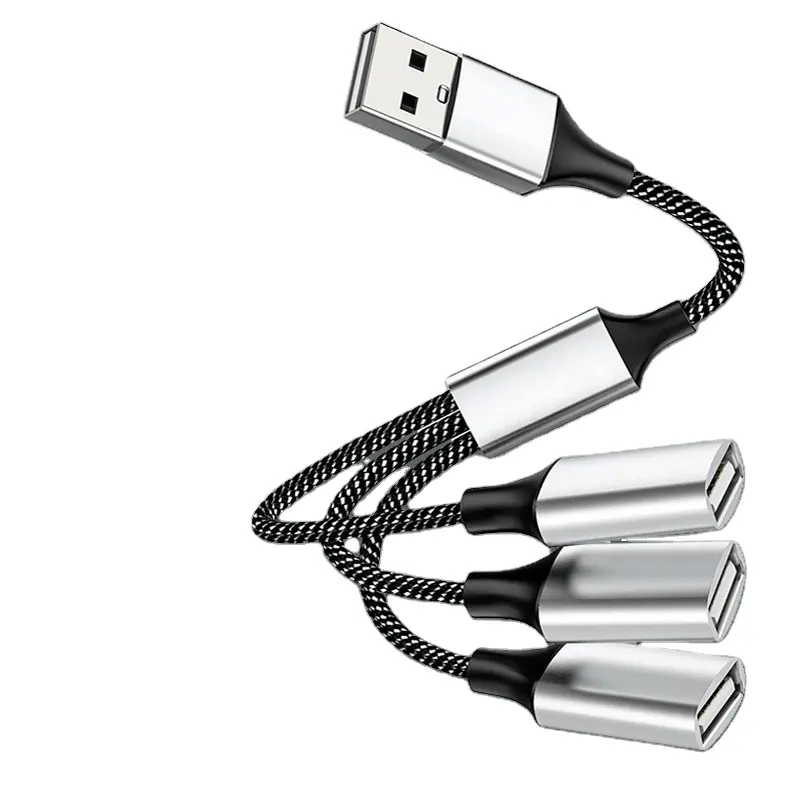 Boyi konektor Splitter pengisian daya Extender USB Tipe C komputer 1 seret 4 Dok ekspansi multifungsi kabel adaptor 3 in 1