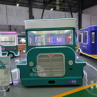 Kiosque mobile rétro unique au design classique et aux graphismes Tropical Wave |   Idéal pour les camions de nourriture mobiles pour la vente de glaces et de boissons