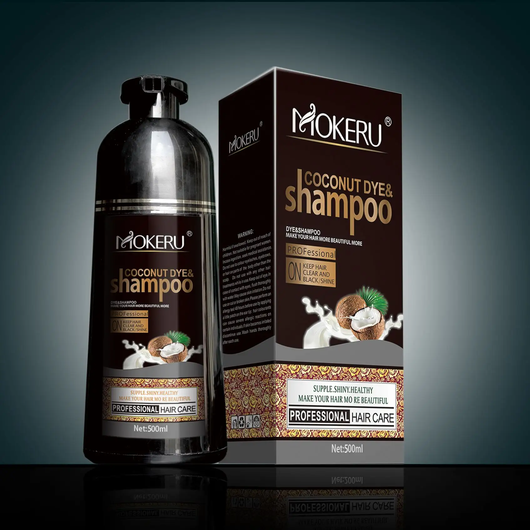 Long Lasting Fast Black Pure Natural Coconut Oil Hair Color Dye Shampoo For Women Men