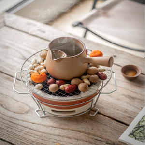 バーベキューグリル付きの新しいデザインの高品質屋外屋内ファイヤーピット薪燃焼パティオパティオキャンプ用セラミック暖炉 - Product Image 3