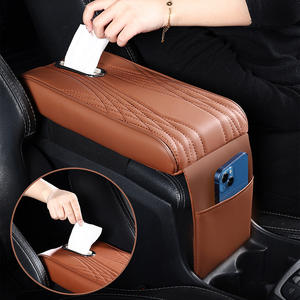 Marcan Memory Foam Protector Leather Center Console <b>Cushion</b> Handkerchief Tissue Holder Storage Organizer Car Armrest Box - Product Image 4