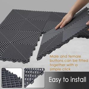 Grille de sol de sécurité pour lavage de voitures de 2 cm d'épaisseur - Atelier de beauté automobile - Aucun tranchage requis - Tapis de sol en plastique pour drainage au sol - Product Image 2