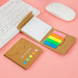 Supply of kraft paper multi-color striped <b>sticky</b> <b>notes</b>, multi-use colored index stickers, and logo printing available. - Product Image 1