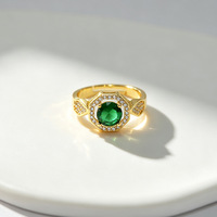 Nouvelle bague octogonale en laiton et zircon pour femme, design ouvert réglable, accessoire de bijouterie tendance et à la mode