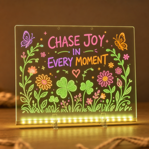 Lavagna Acrilica Cancellabile con Luce Notturna LED Neon a 7 Colori, Controllo Touch, Supporto per Appunti e 7 Pennarelli - Per Casa e Festival - Product Image 3